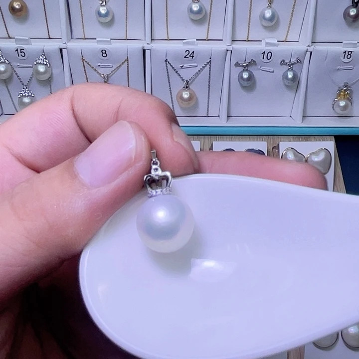 你***啊淡水珍珠银S925镶嵌颈饰89