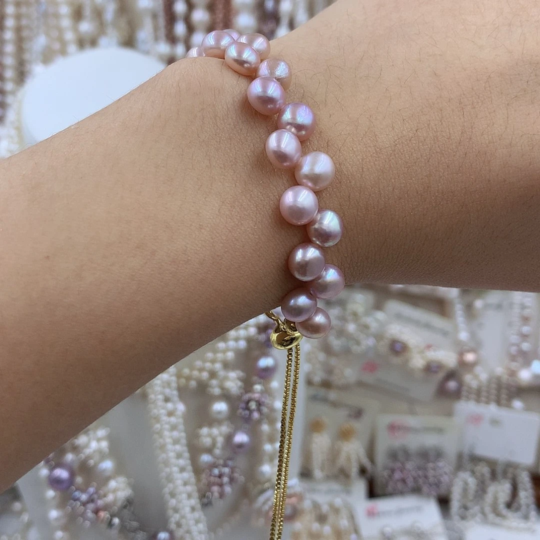 项链银S925镶嵌淡水珍珠