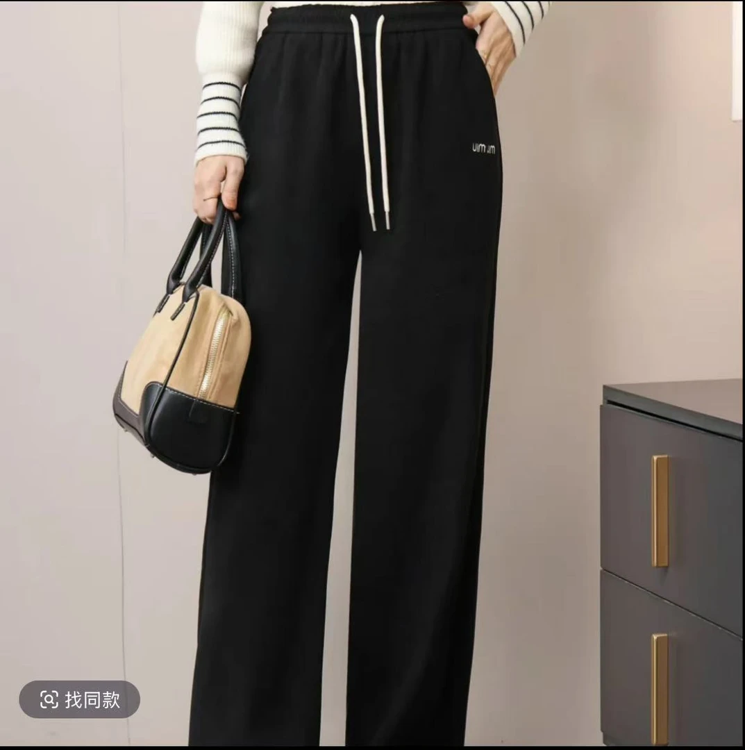 C532#时尚春款直筒要抽绳休闲裤（L 90~120斤）