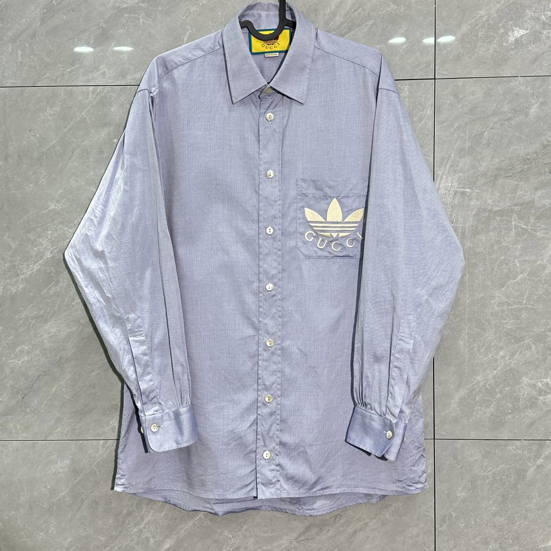 99新 GUCCI/古驰 46码 阿迪联名古驰 长袖衬衫0133
