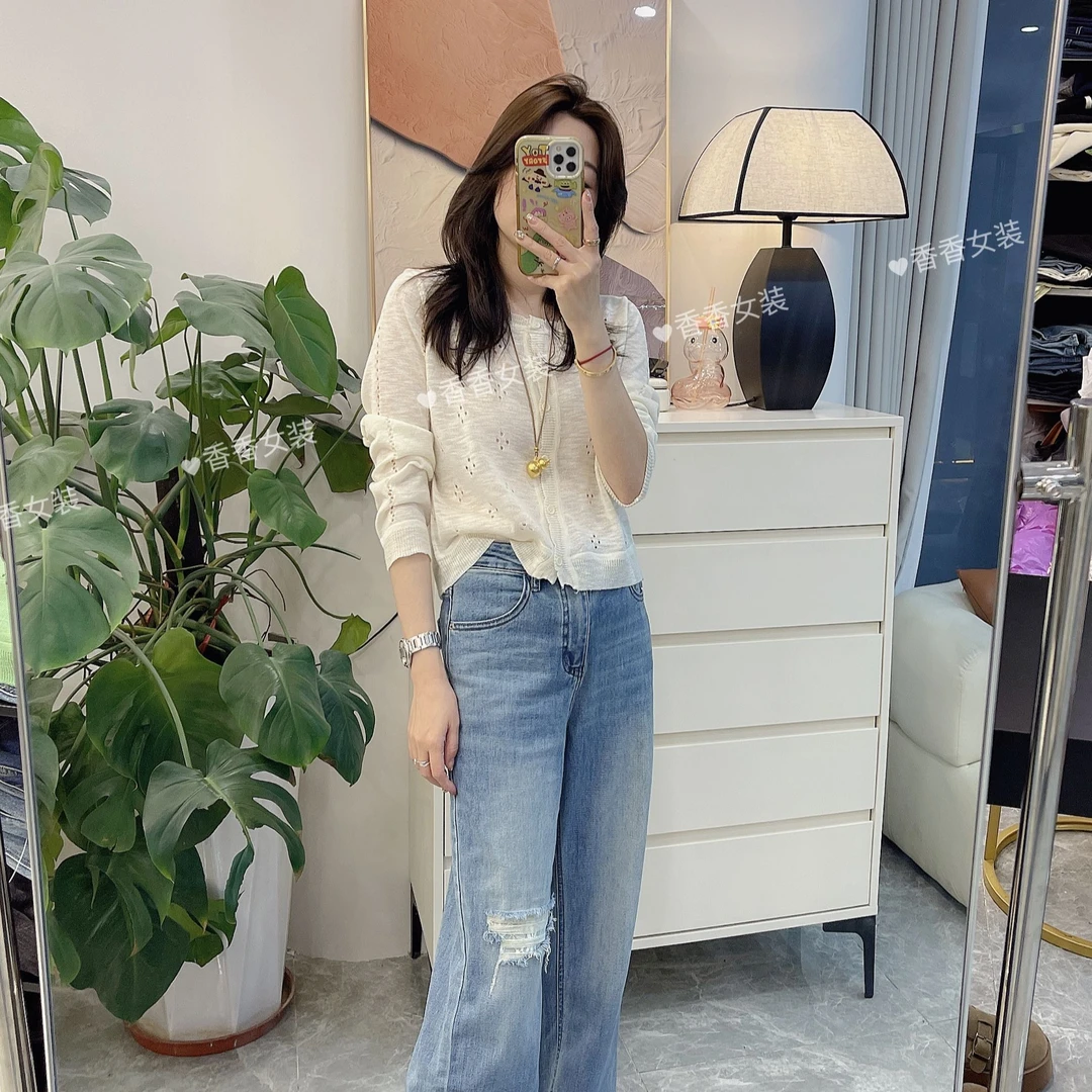 【材质特性】夏季新款小个子显瘦短款小镂空冰丝麻防晒衣针织衫