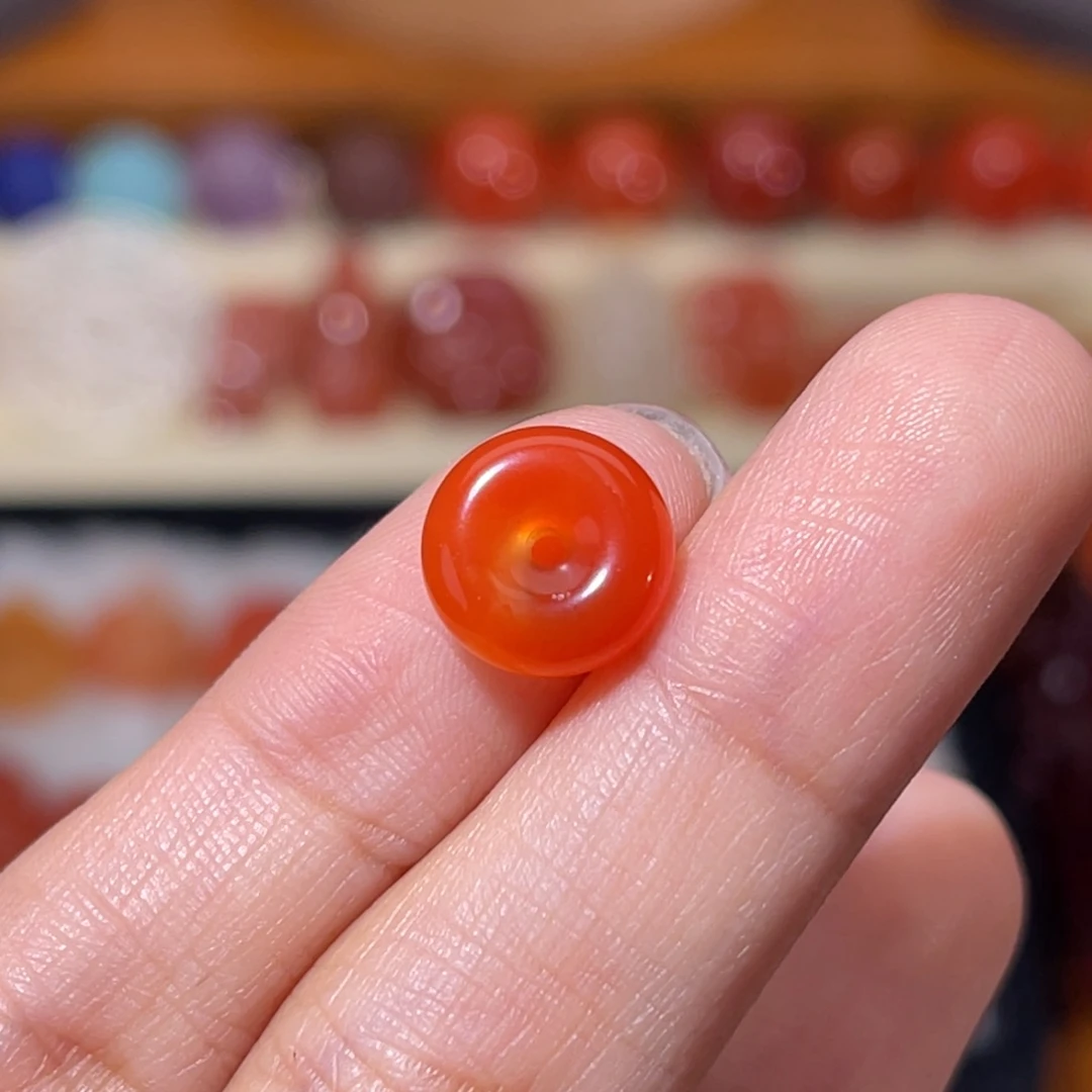 南红玛瑙河湾料平安扣10.6x4.2 m m未镶嵌