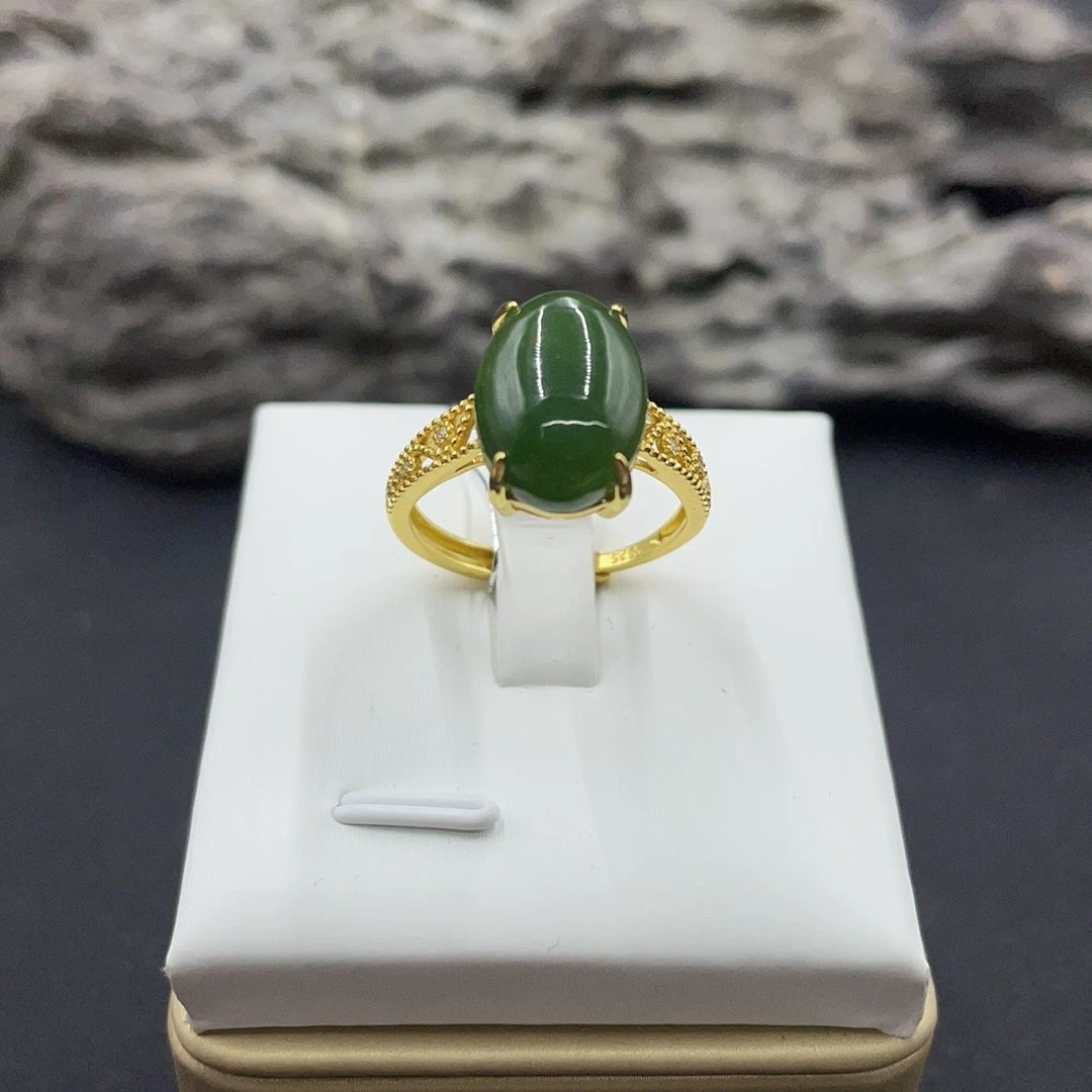 BY0606FLSF标044 北玉精选 和田玉戒指