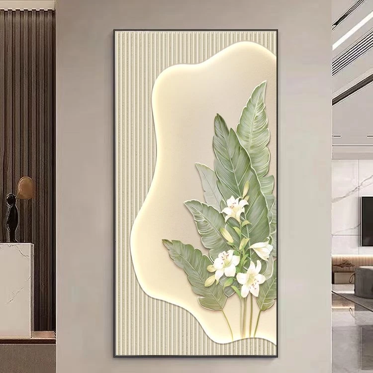 2025新款玄关装饰画现代简约小清新入户玄关走廊壁画奶油风