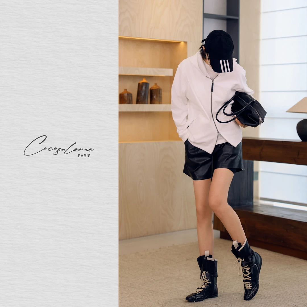 韩彬彬"胶囊解构"连帽廓形拉链舒适百搭慵懒高级开衫2042-1