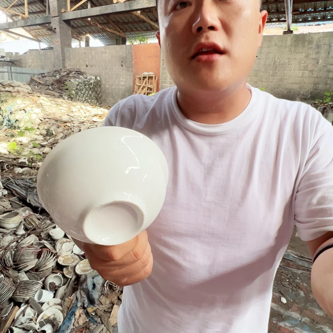 瓷片景德镇陶瓷老白胎5寸米饭碗10只