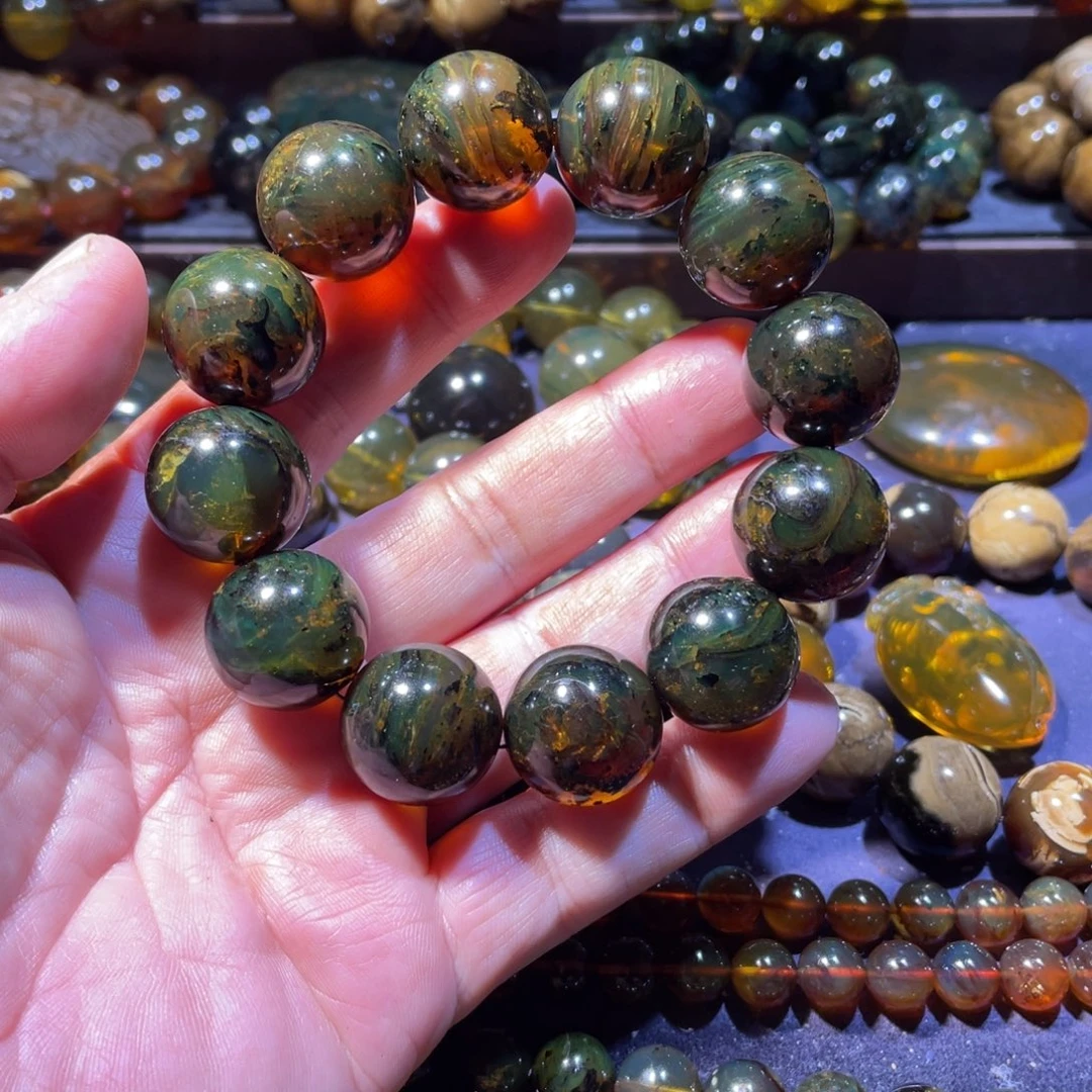 琥珀未镶嵌手链天然