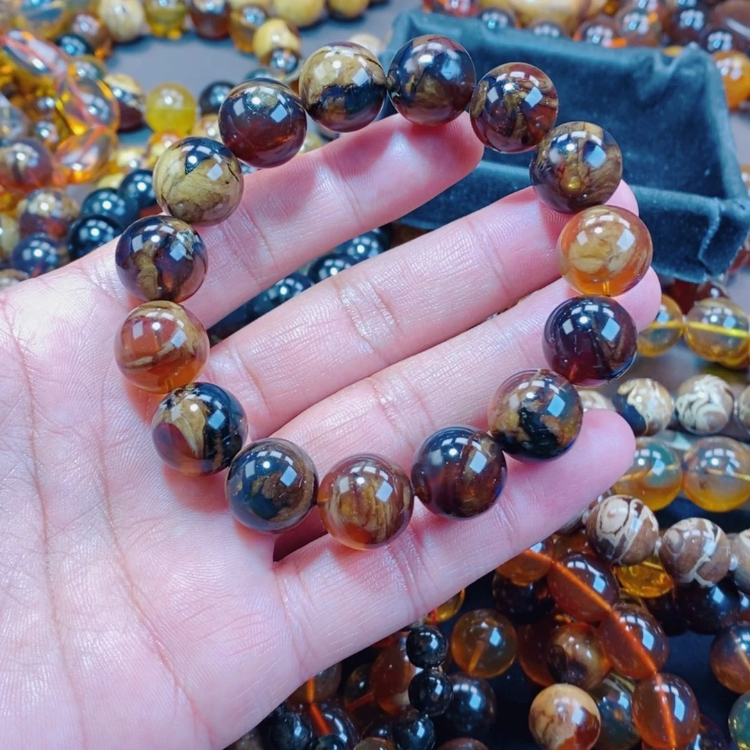 向****琥珀未镶嵌手链天然缅甸琥珀蜜蜡