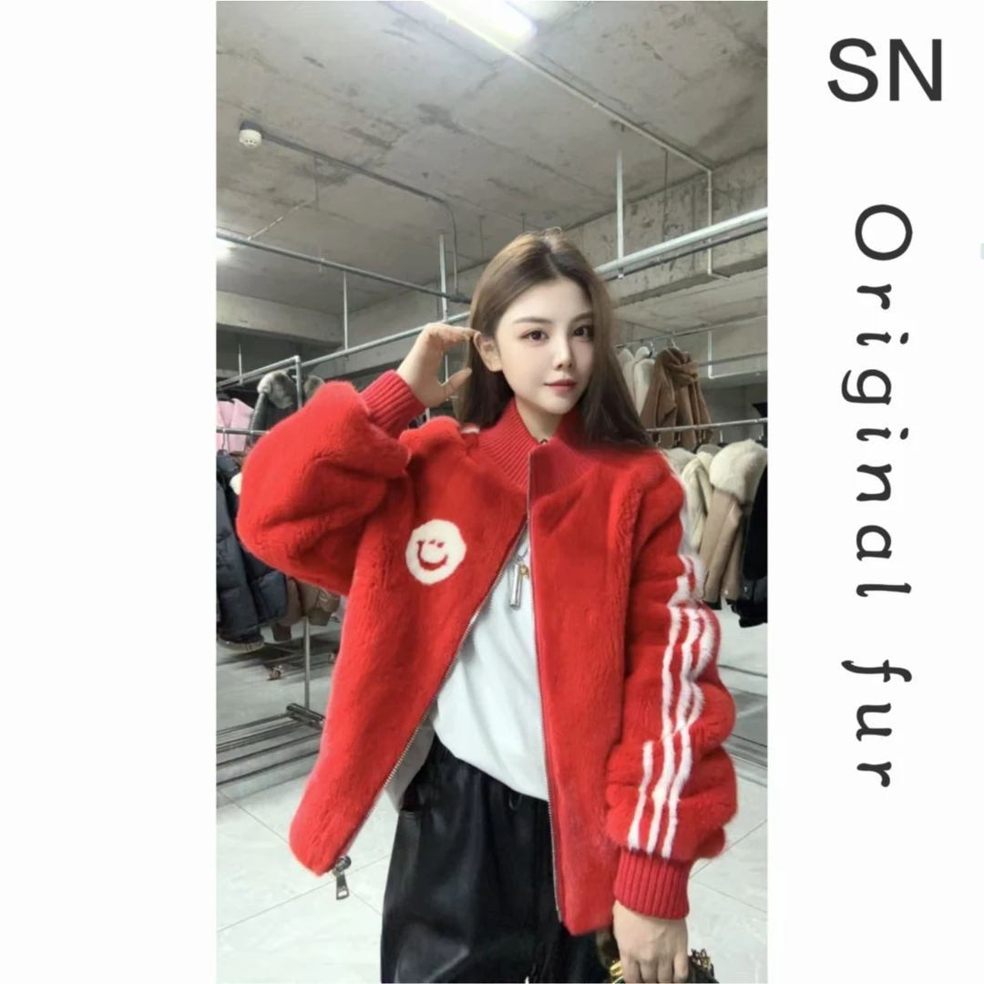 SN原创 SN1015 新款女外套冬季水貂外套