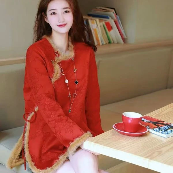 《ELFBOX》《红颜》时尚复古新中式立领气质显瘦国风衬衫3336