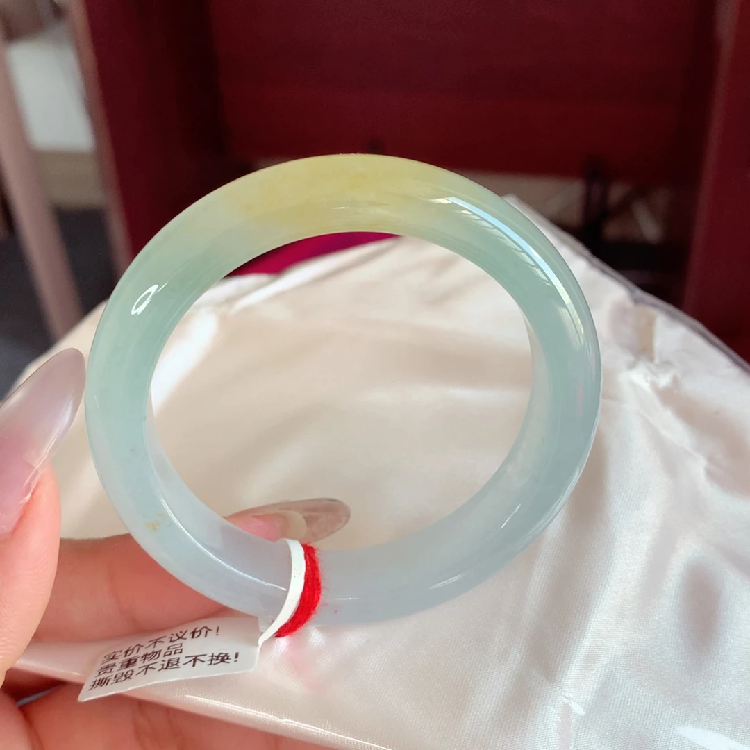 未镶嵌手镯翡翠53.3稀有特色，锦鲤来财，小柒