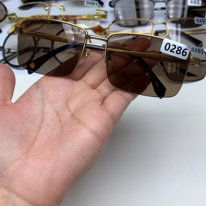 一体款半框茶水晶0286