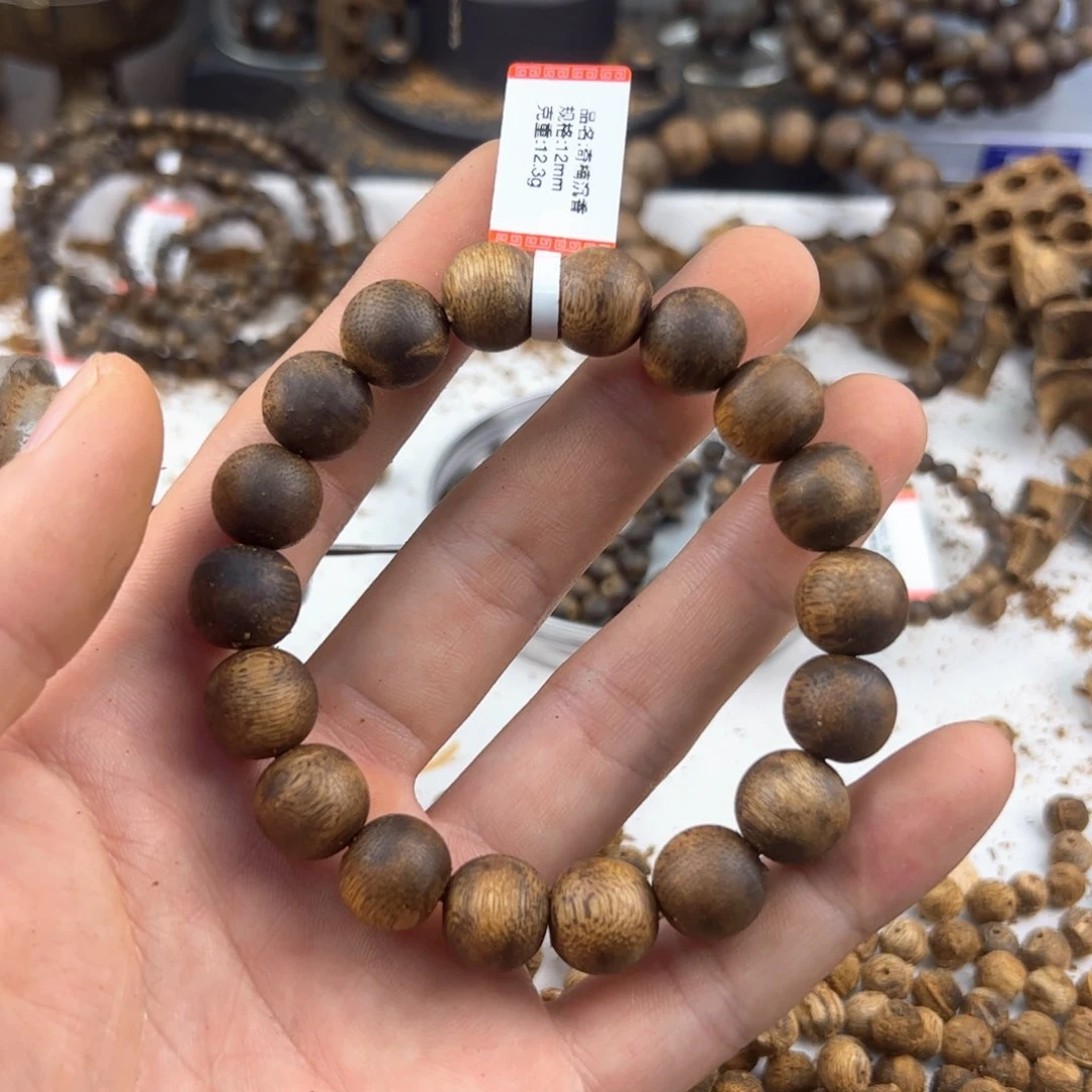 真***好手串沉香圆珠单圈12mm