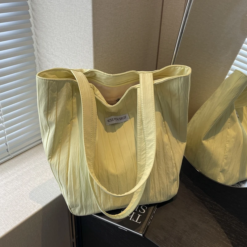 休闲大容量包包女夏季新款简约帆布托特包学生上课通勤单肩包布袋