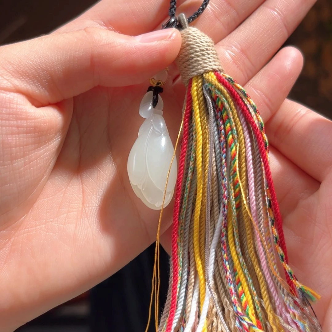 吊坠(不含链)未镶嵌和田玉青海白玉玉兰花150