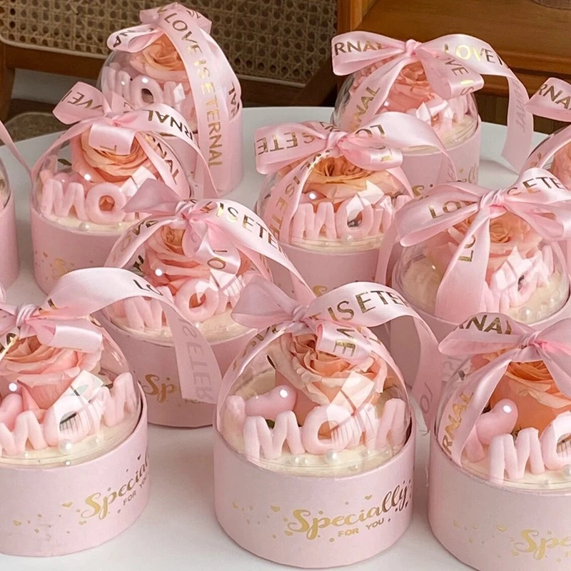2025母亲节慕斯球粉色抱抱桶蛋糕装饰我爱妈妈玫瑰花烘焙装扮插件
