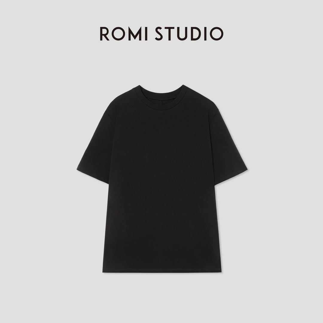ROMI STUDIO“简约随性”肤感棉软糯宽松圆领短袖T恤RW24ASZ0454