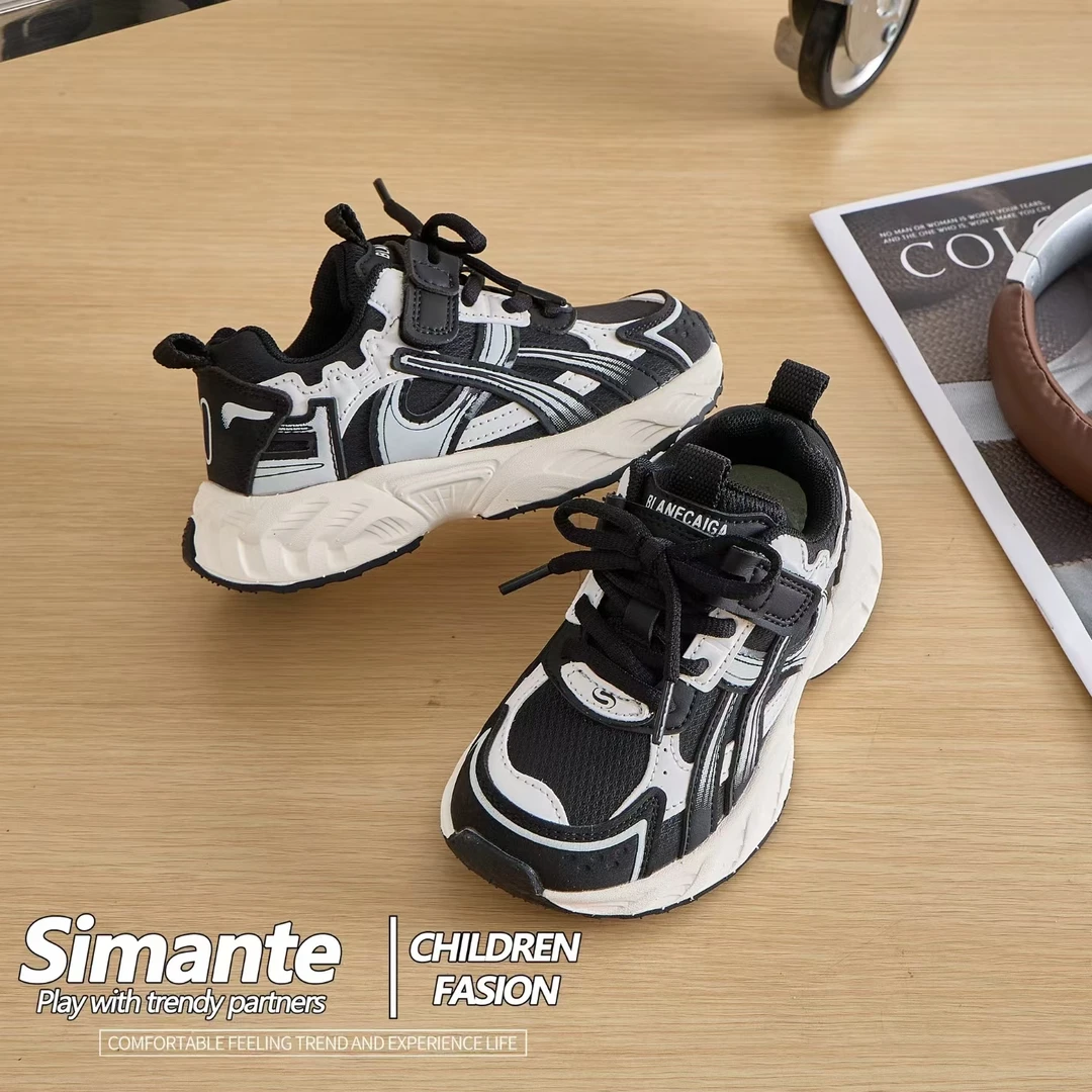 秋款31-37 儿童运动老爹鞋时尚百搭轻便皮面舒适潮鞋