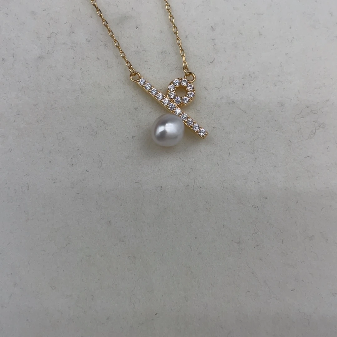 颈饰银S925镶嵌海水珍珠