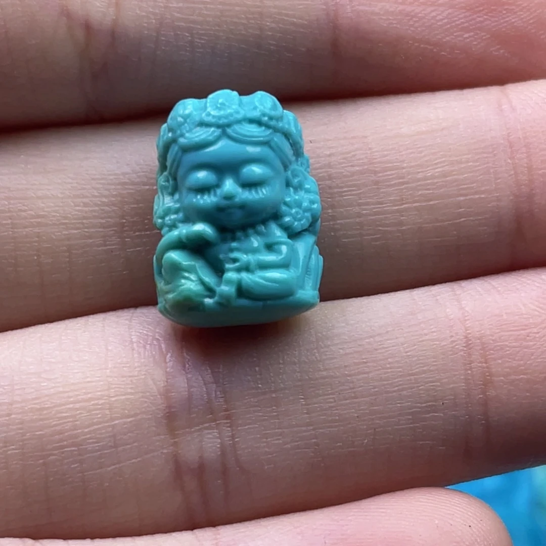 绿松石未镶嵌天然原矿绿松石雕件