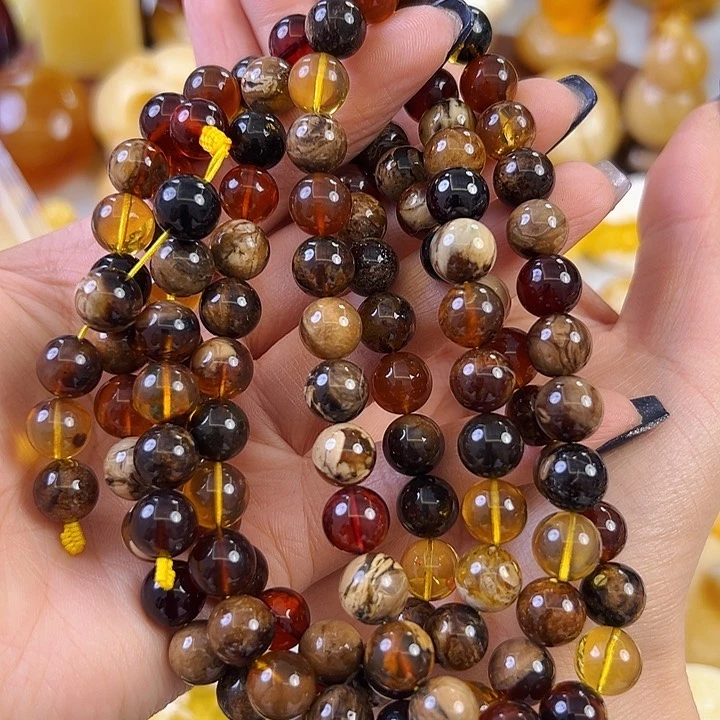 蜜蜡颈饰未镶嵌浅*蜜蜡