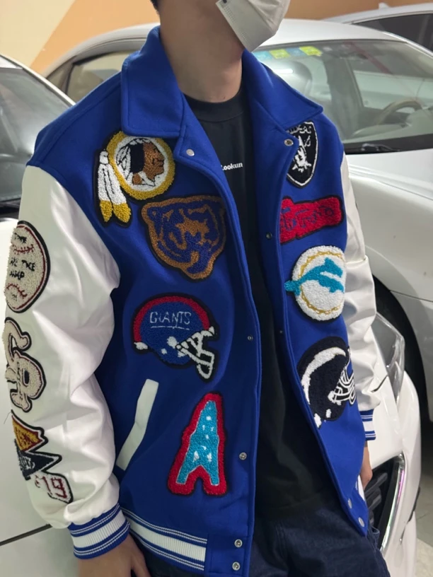 美式棒球服秋冬款加厚款情侣款男女同款