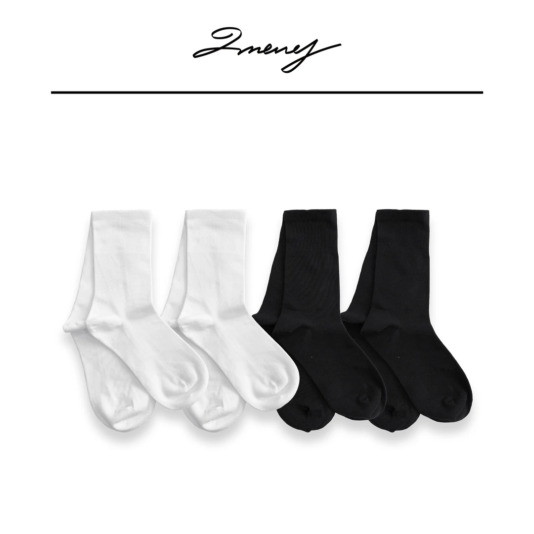 LMENY抗起球无骨袜舒适堆堆袜中筒袜25AP003