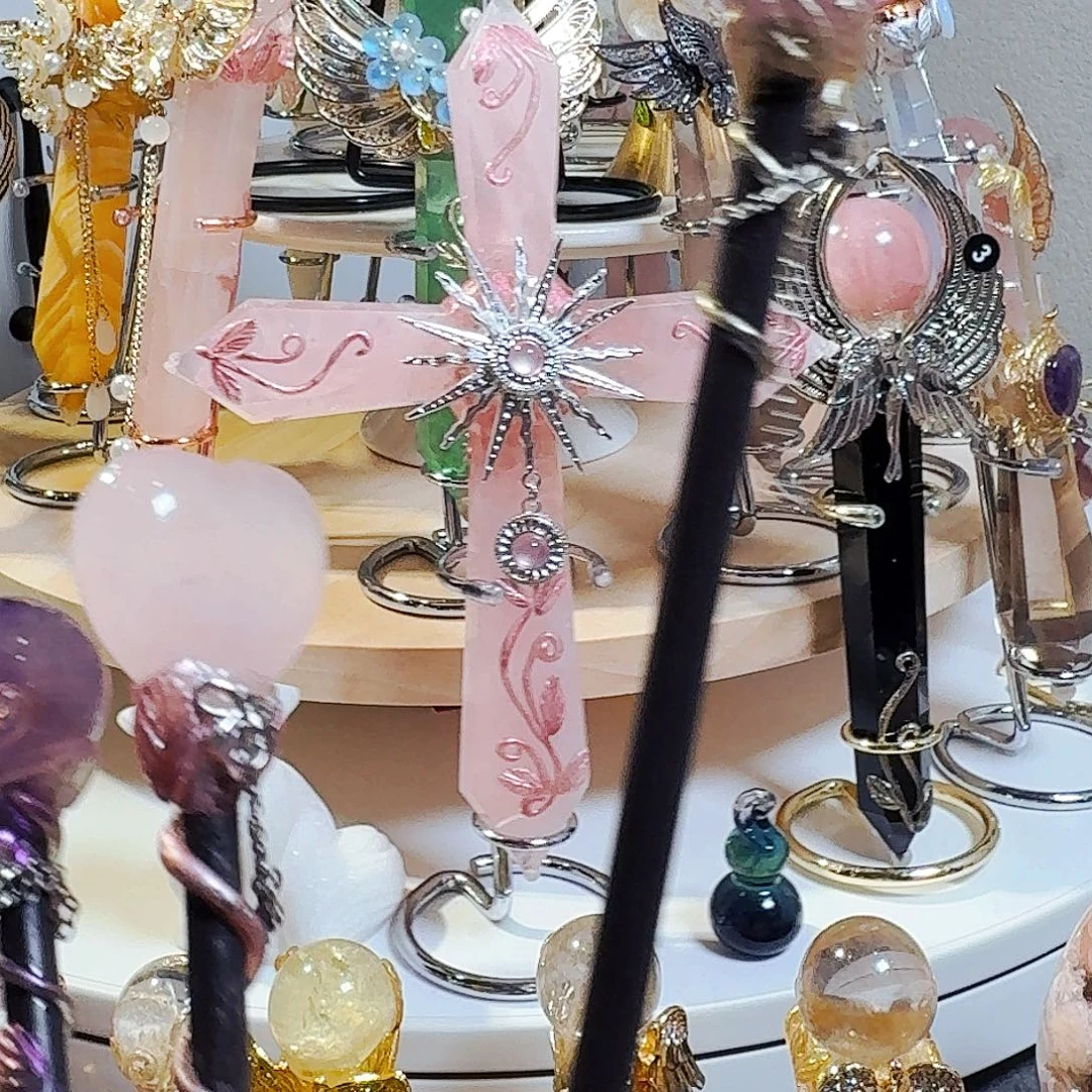 有机玻璃紫水发簪
