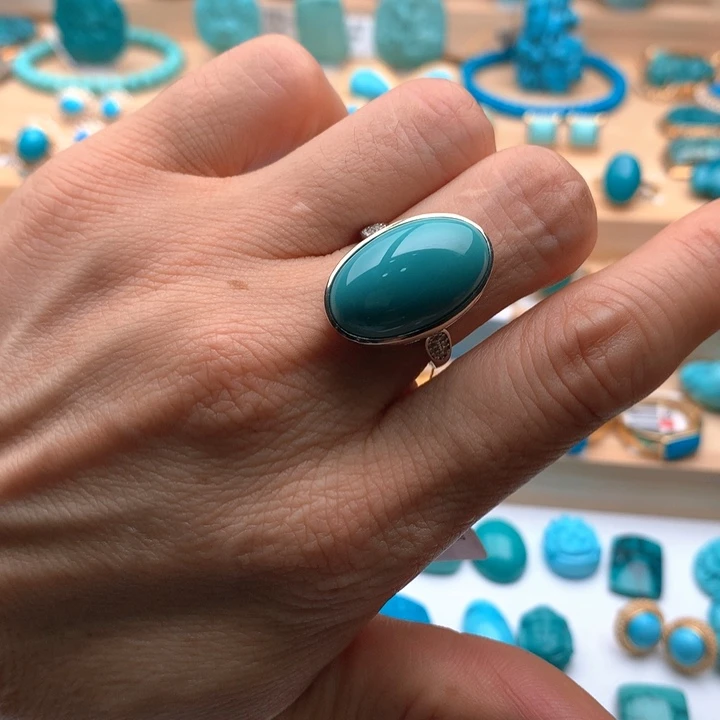 绿松石银S925镶嵌珠宝奇石