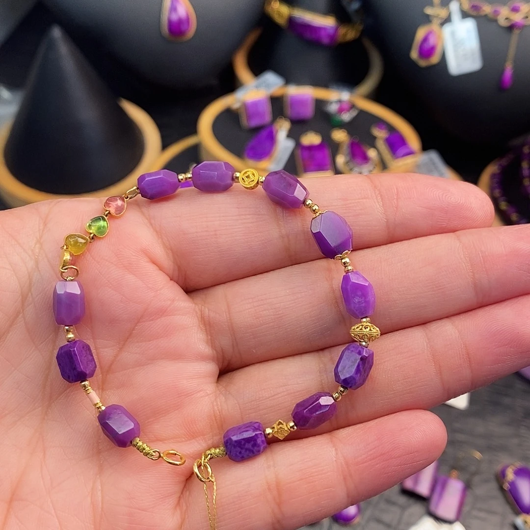 苏纪石（舒俱来）18K金镶嵌手串