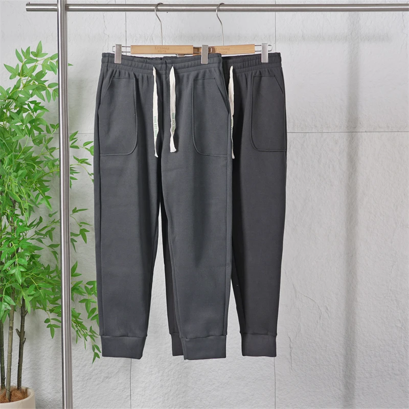 秋冬季男士厚款保暖束脚裤纯色简约舒适百搭运动休闲裤Z1631-801