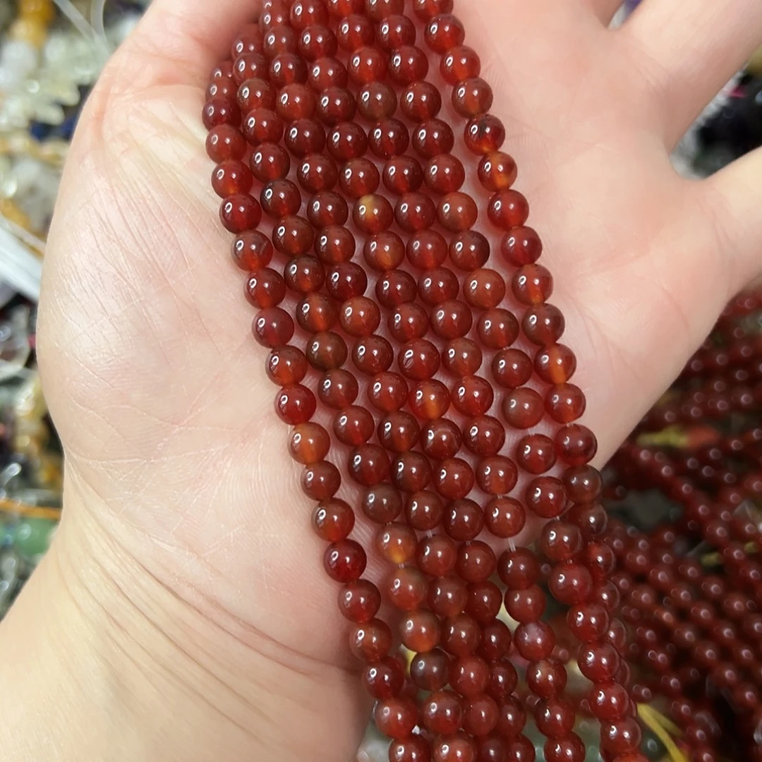 玛瑙/玉髓未镶嵌珠宝半成品，卡5红玛瑙2条