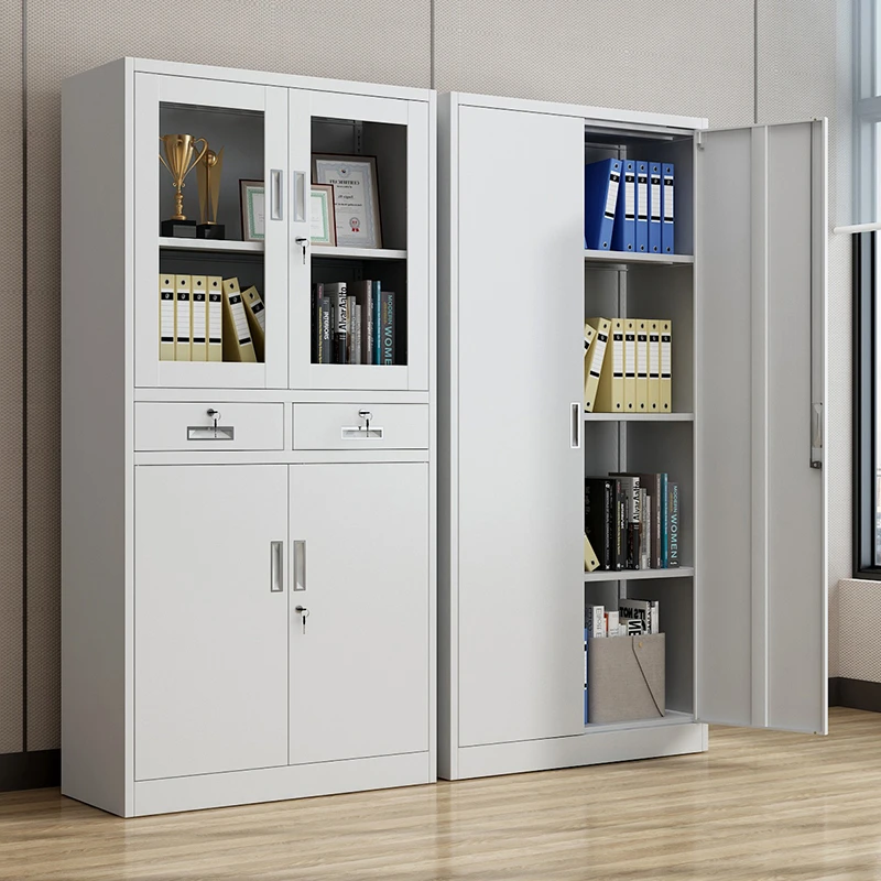 办公室铁皮文件柜资料档案柜带锁储物柜财务凭证柜钢制展示收纳柜