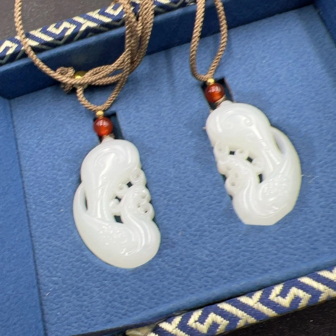 BY0114FWJS281 和田玉龙凤呈祥对牌