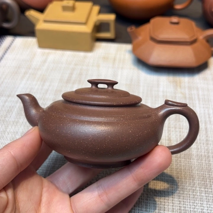 紫砂茶壶紫泥，容量100毫升，上新桥