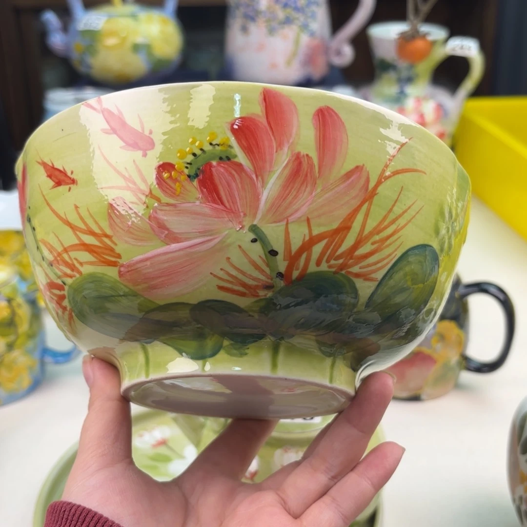 景德镇手绘高温釉下彩陶瓷茶具