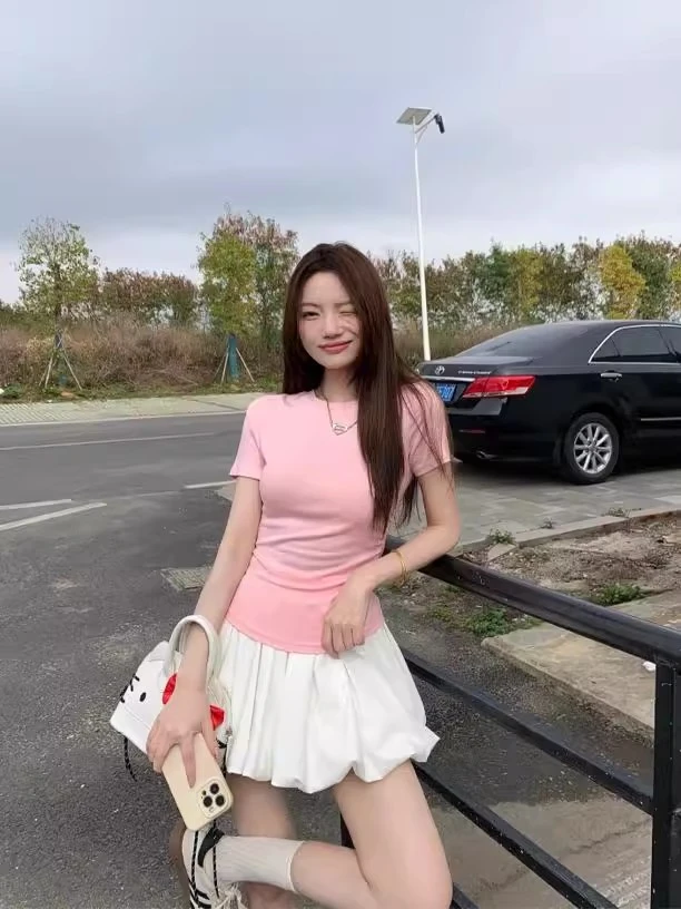 百搭气质韩系松紧腰显瘦短款时尚高腰休闲学院风减龄款蓬蓬裙