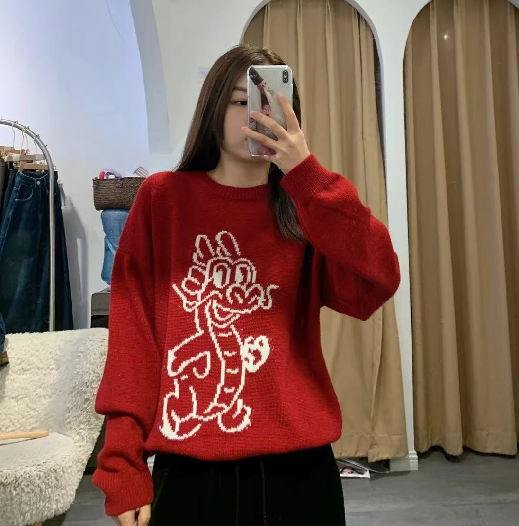 深圳南油纯羊毛长袖毛衣服装清仓时尚百搭女士秋冬