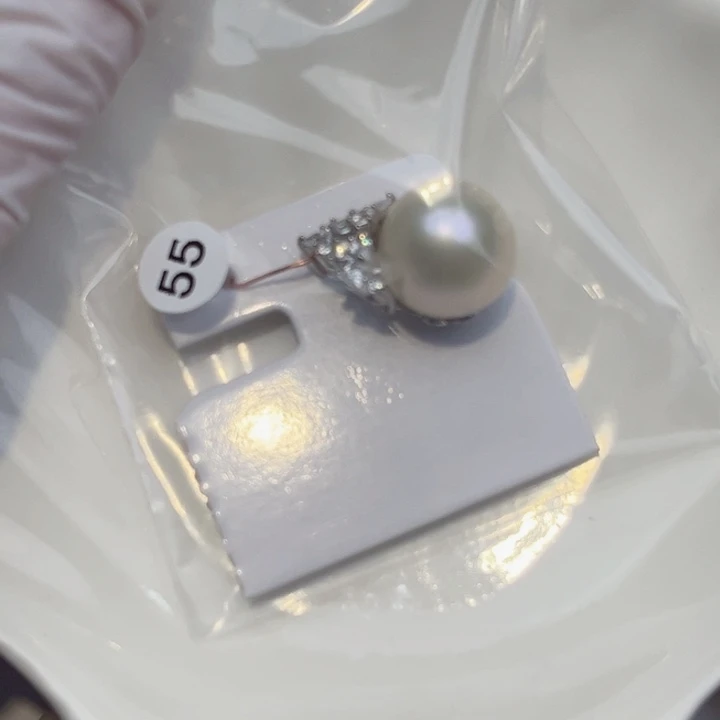淡水珍珠耳饰银S925镶嵌