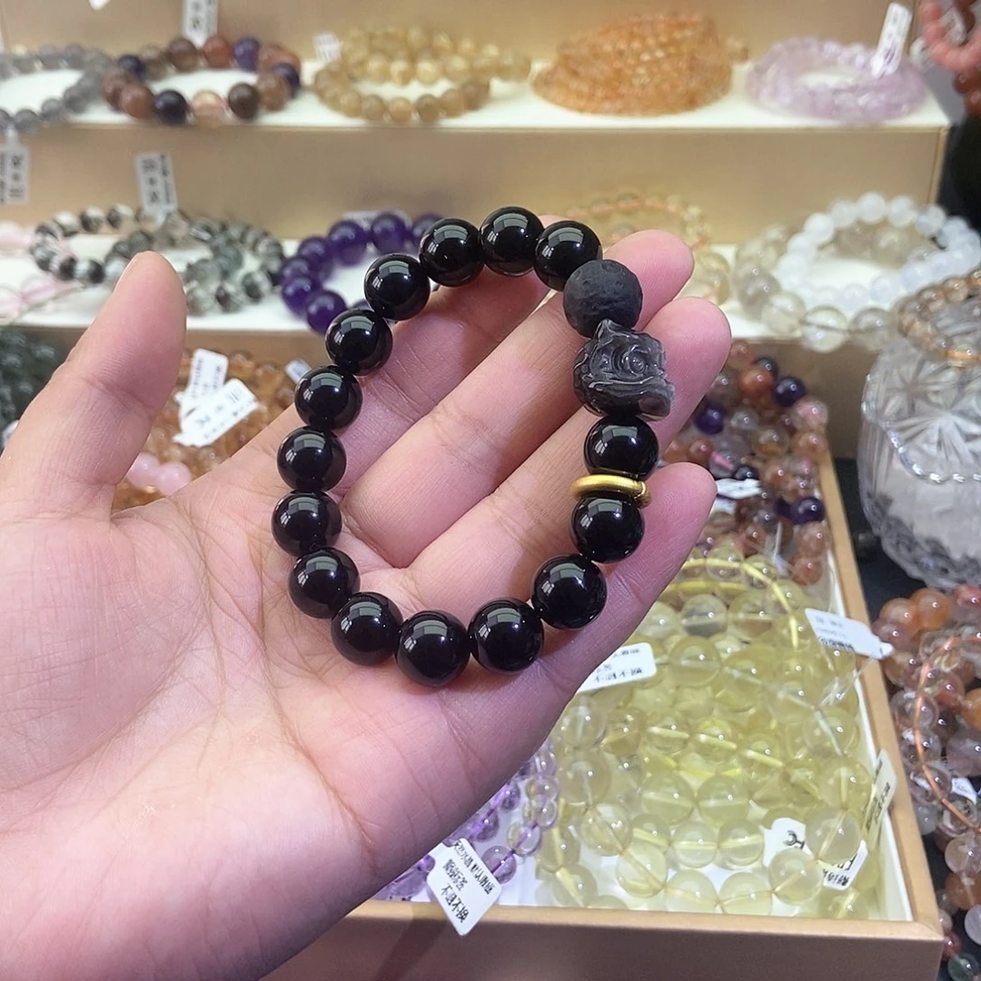 水晶手链未镶嵌黑曜石12