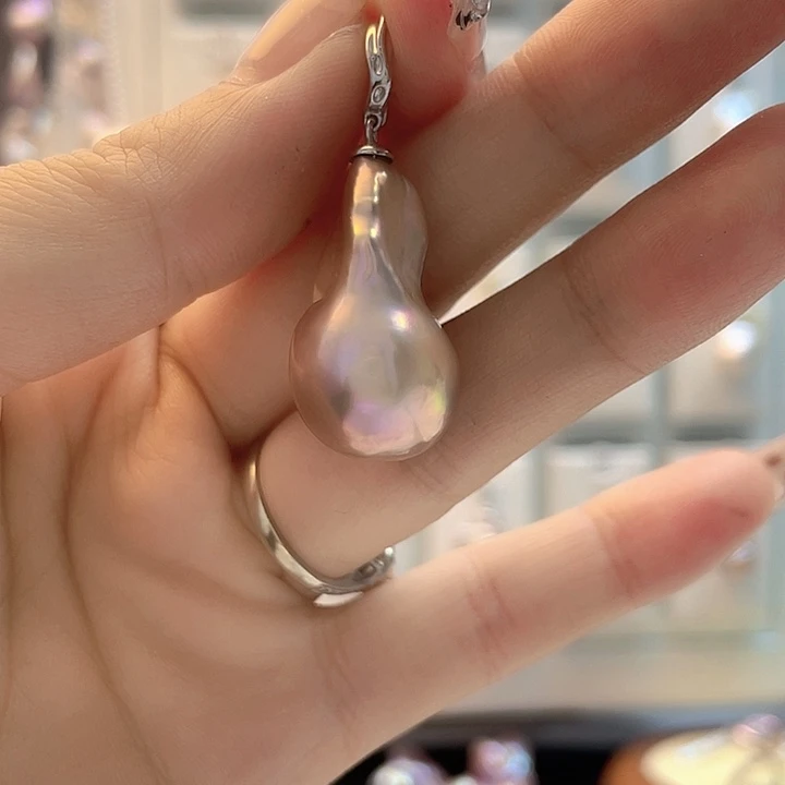 淡水珍珠耳饰银S925镶嵌