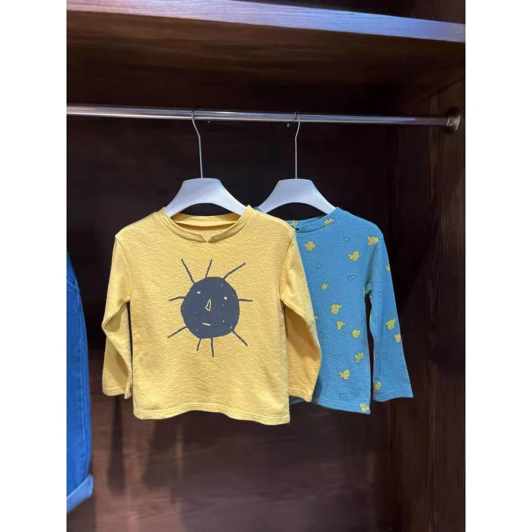 A58 出口韩国大牌男女童春秋款圆领长袖打底衫基础款T恤