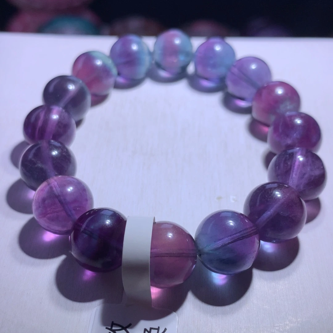 银S925镶嵌手串水晶萤石13.1m