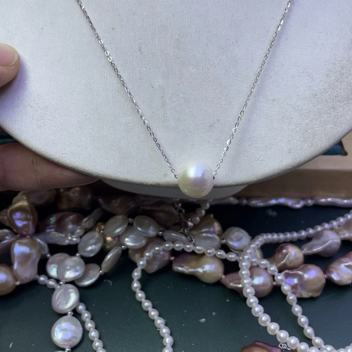 淡水珍珠项链银S925镶嵌