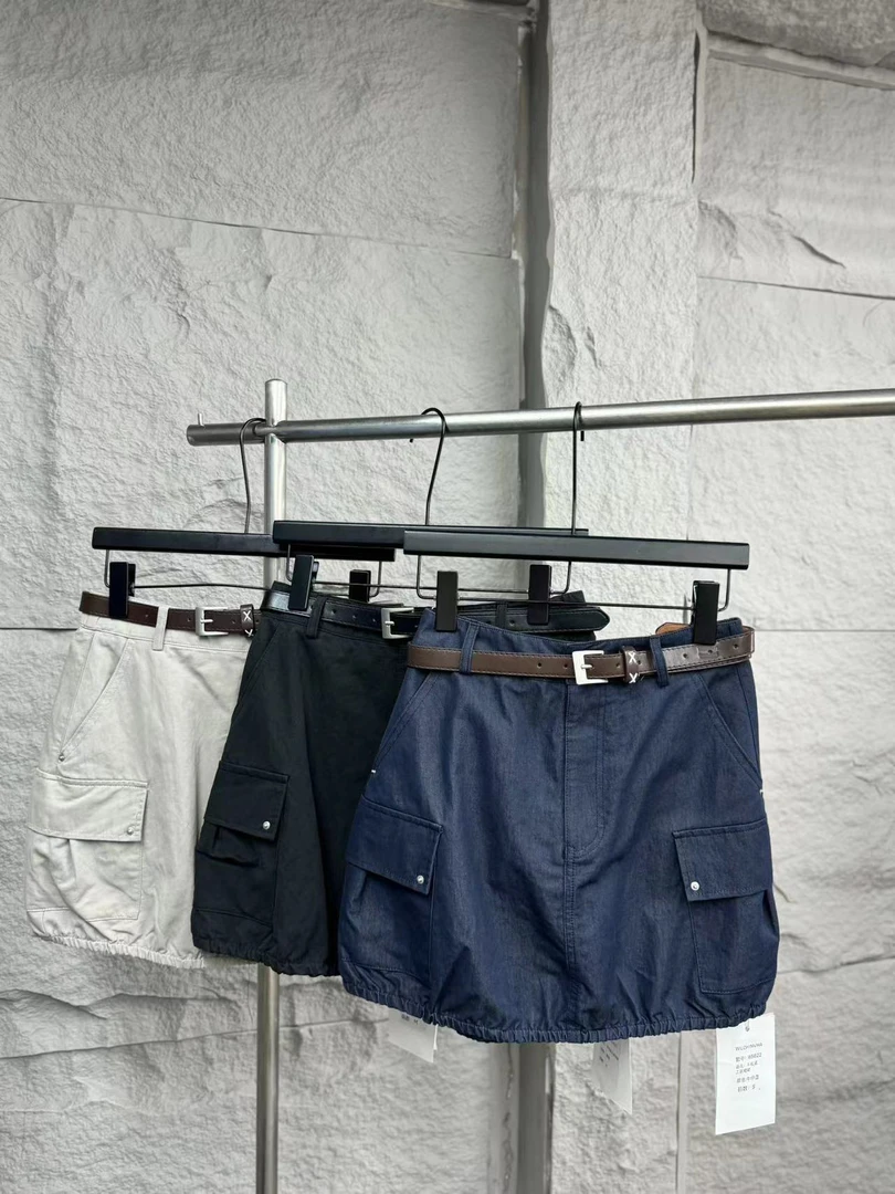 ［工装柔影］夏季新款时尚百搭高腰口袋显瘦包臀工装半身短裙女