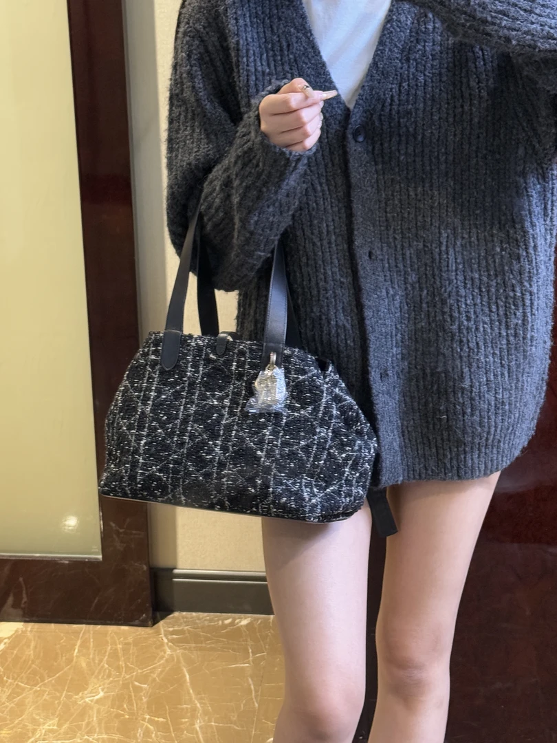 95新 DIOR/迪奥 展会外场！毛呢中号toujours土著包