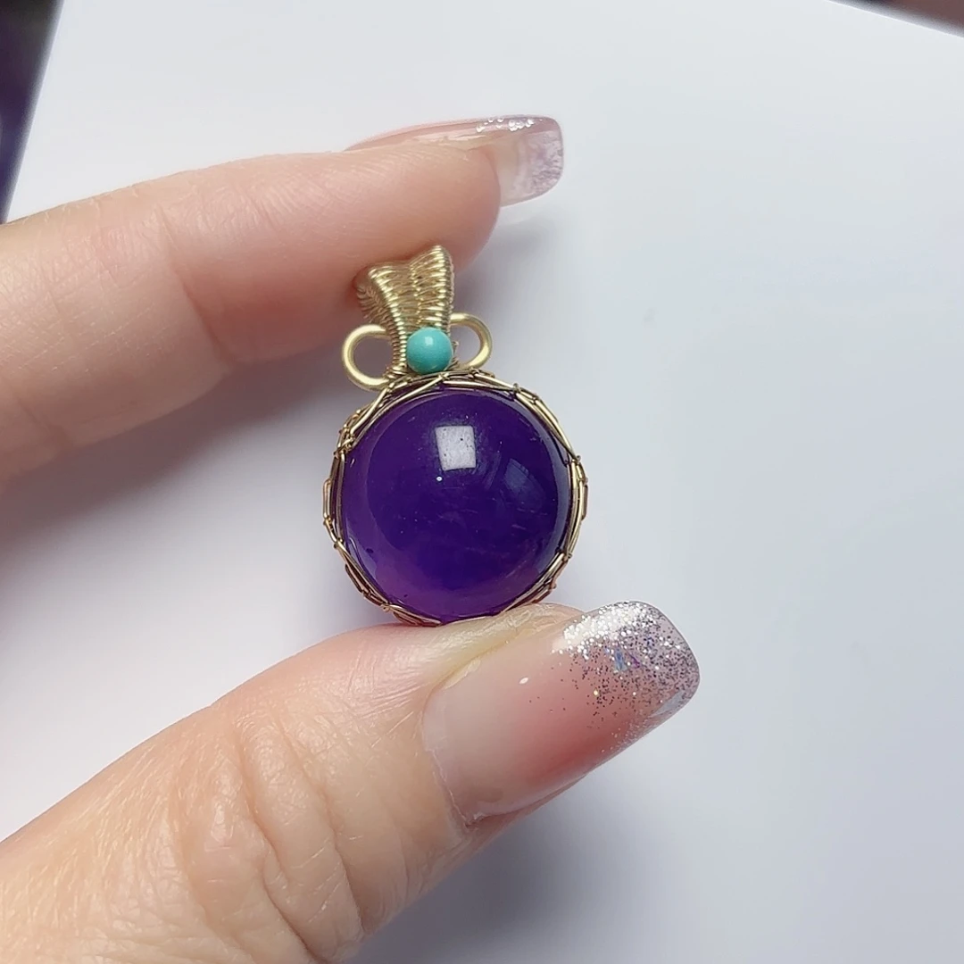 水晶珠宝半成品未镶嵌紫水晶吊坠 多样性发一