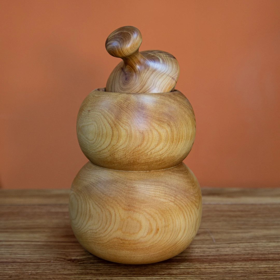 森活林 崖柏 葫芦造型收纳罐