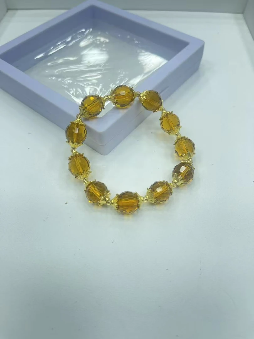 A090 11M百面切黄水晶手链