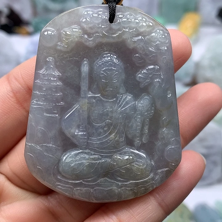 翡翠未镶嵌颈饰不动明王福利洒黄翡福利卡厚装8.8